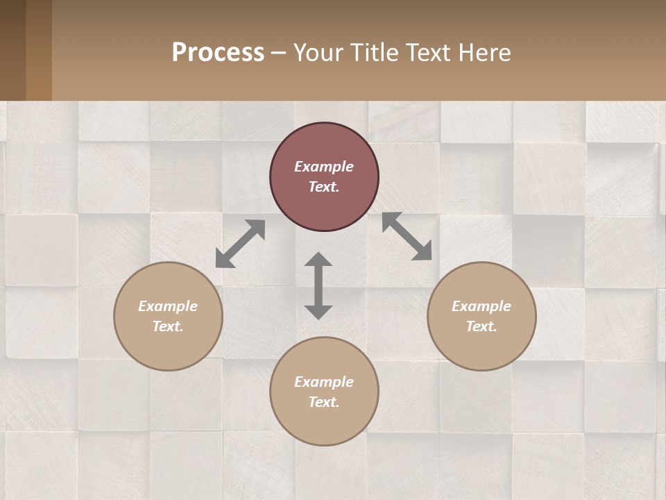 A Wall Made Of Wooden Blocks With A Brown Background PowerPoint Template