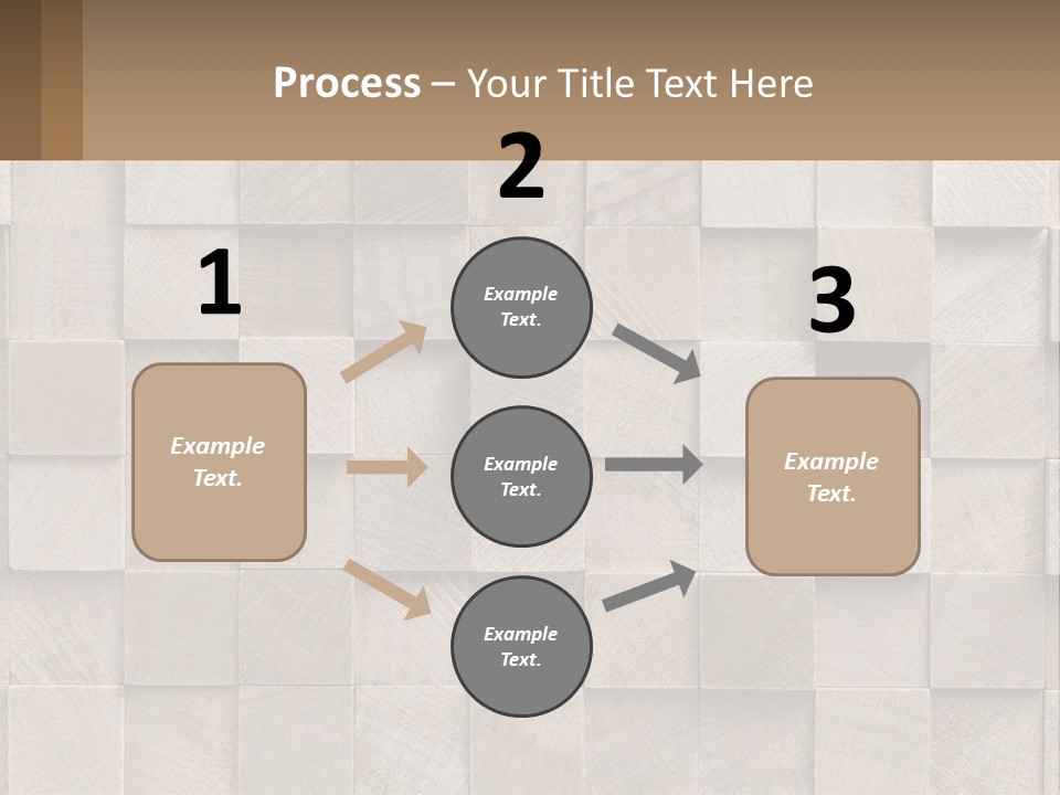 A Wall Made Of Wooden Blocks With A Brown Background PowerPoint Template