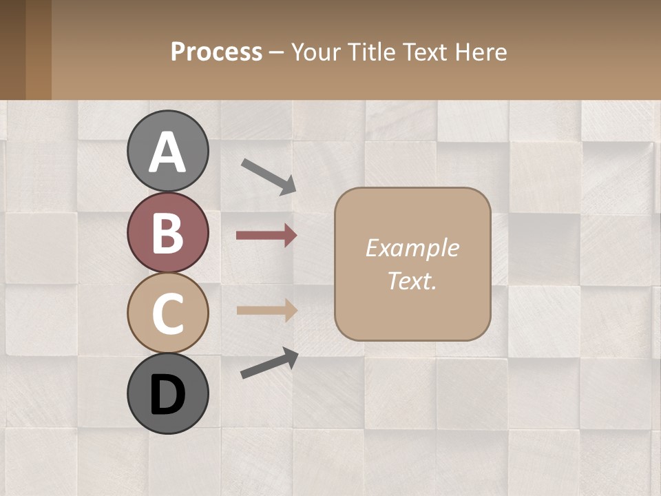 A Wall Made Of Wooden Blocks With A Brown Background PowerPoint Template
