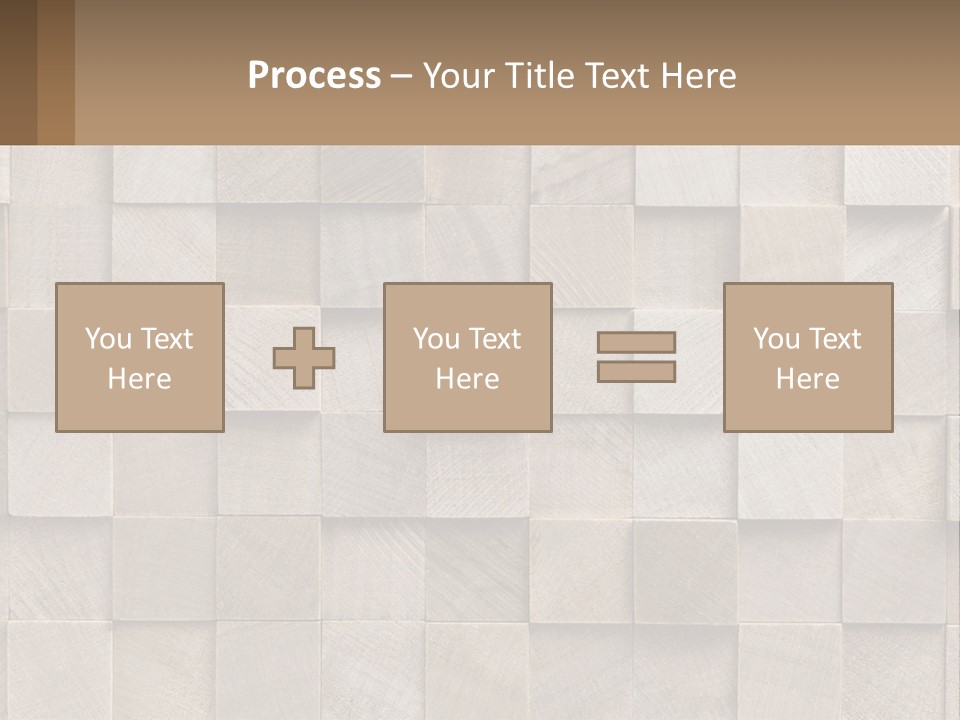 A Wall Made Of Wooden Blocks With A Brown Background PowerPoint Template