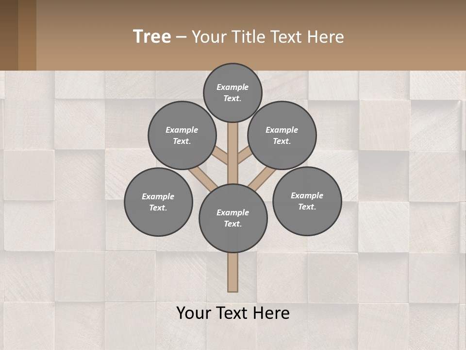 A Wall Made Of Wooden Blocks With A Brown Background PowerPoint Template