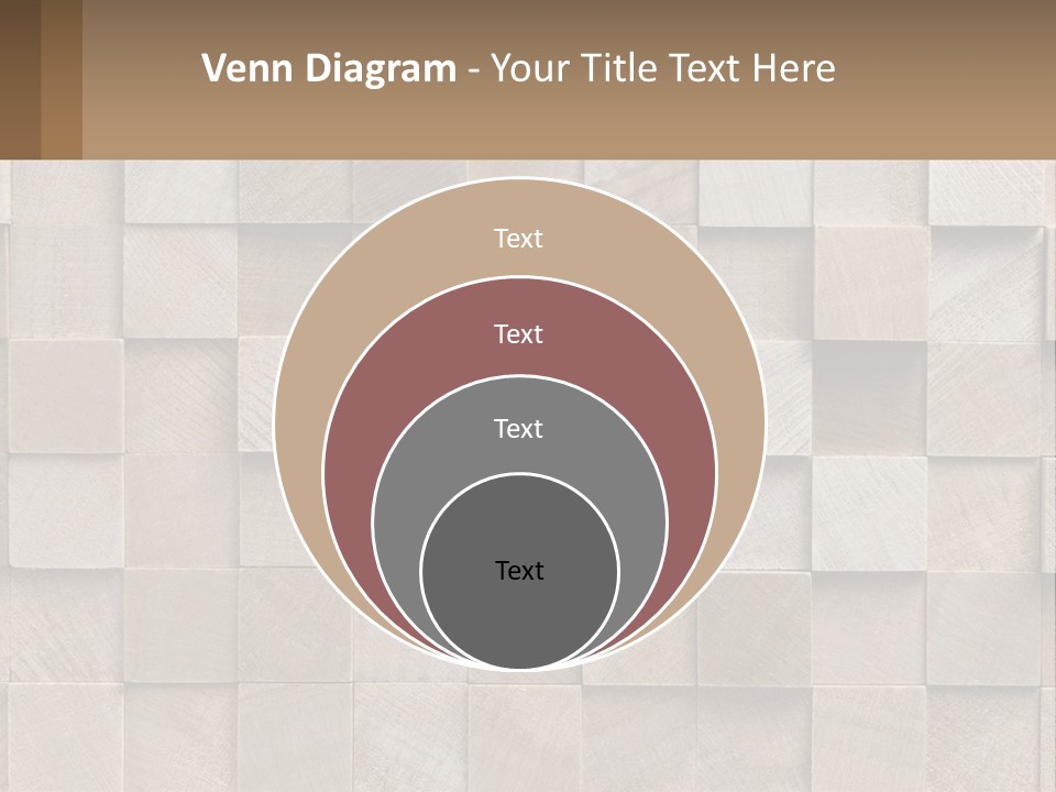 A Wall Made Of Wooden Blocks With A Brown Background PowerPoint Template