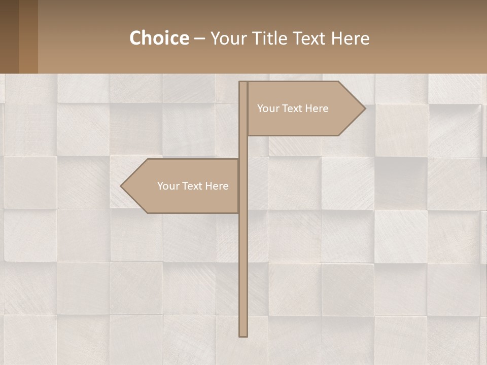 A Wall Made Of Wooden Blocks With A Brown Background PowerPoint Template