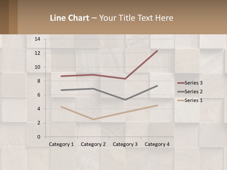 A Wall Made Of Wooden Blocks With A Brown Background PowerPoint Template