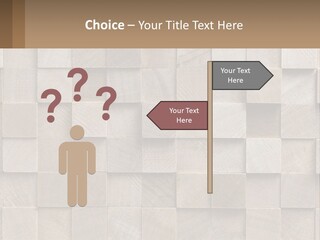 A Wall Made Of Wooden Blocks With A Brown Background PowerPoint Template