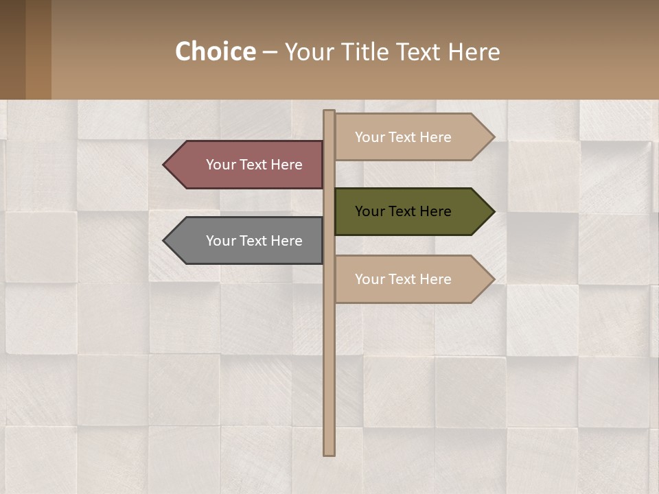 A Wall Made Of Wooden Blocks With A Brown Background PowerPoint Template