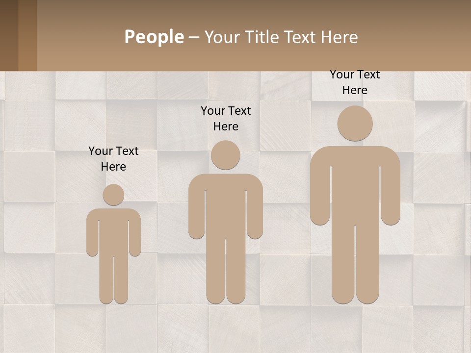 A Wall Made Of Wooden Blocks With A Brown Background PowerPoint Template