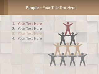A Wall Made Of Wooden Blocks With A Brown Background PowerPoint Template