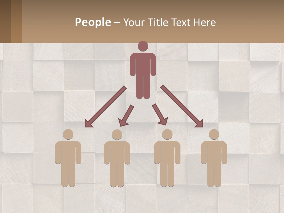 A Wall Made Of Wooden Blocks With A Brown Background PowerPoint Template