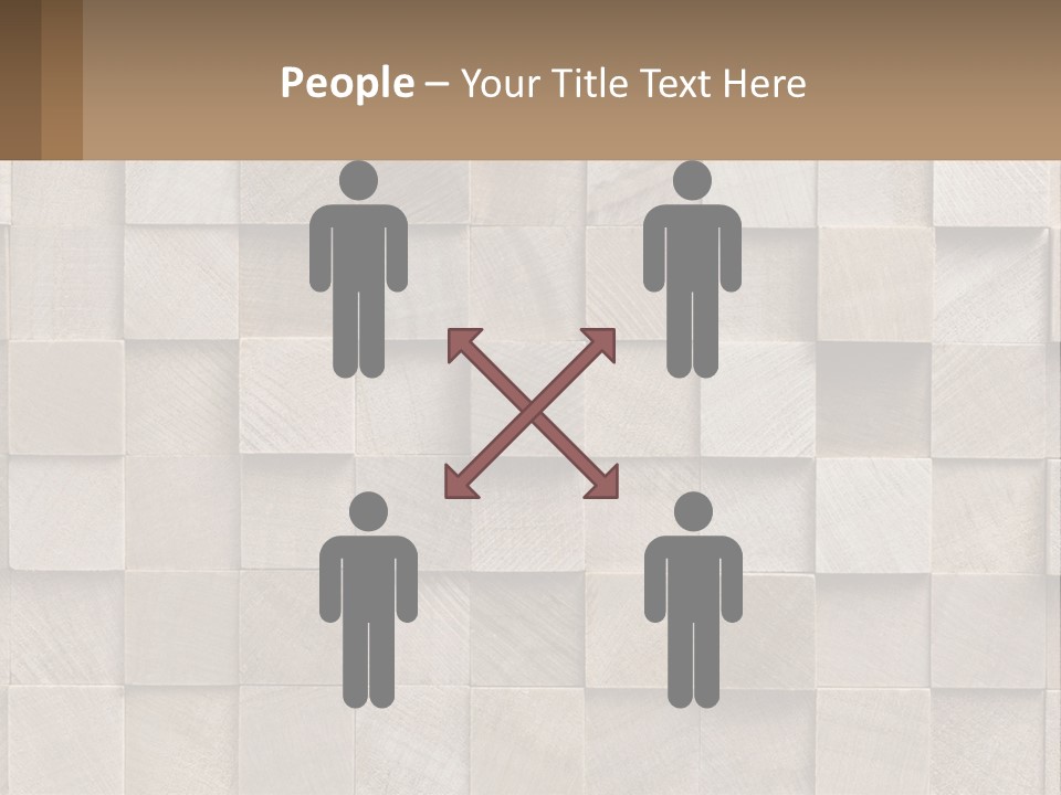 A Wall Made Of Wooden Blocks With A Brown Background PowerPoint Template