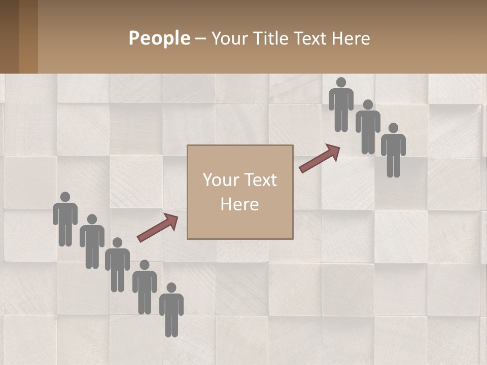 A Wall Made Of Wooden Blocks With A Brown Background PowerPoint Template