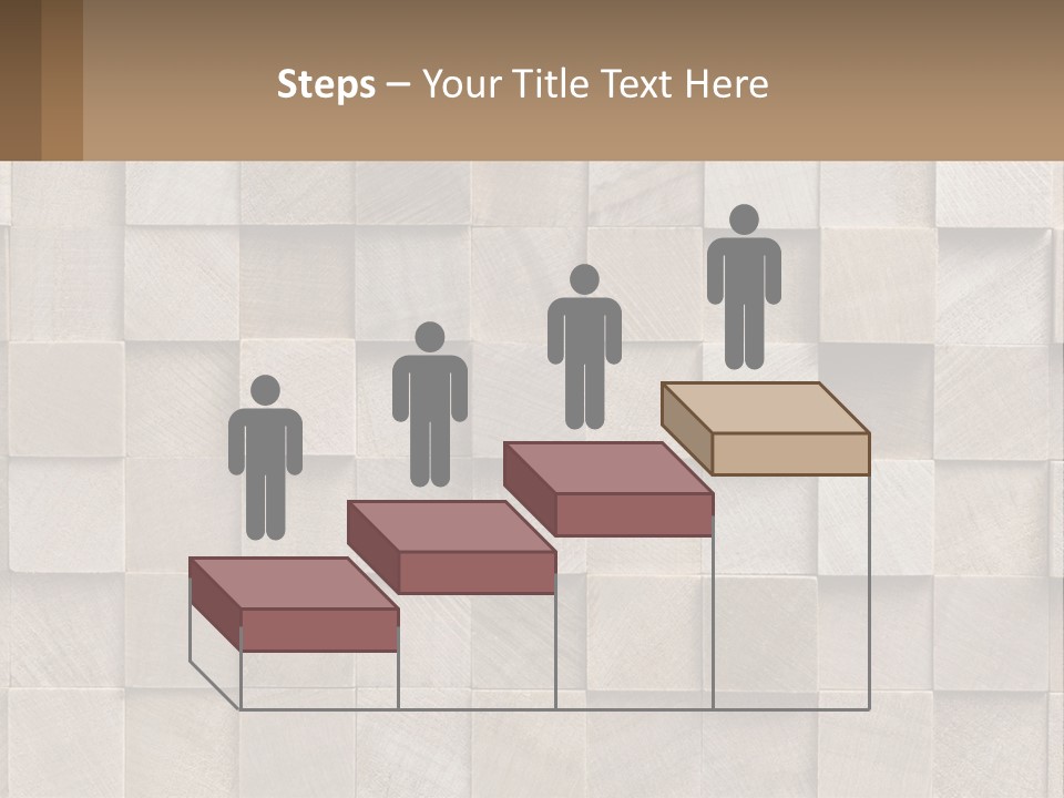 A Wall Made Of Wooden Blocks With A Brown Background PowerPoint Template