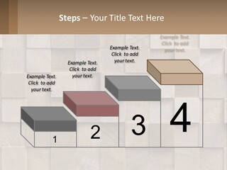 A Wall Made Of Wooden Blocks With A Brown Background PowerPoint Template