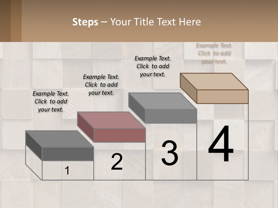 A Wall Made Of Wooden Blocks With A Brown Background PowerPoint Template