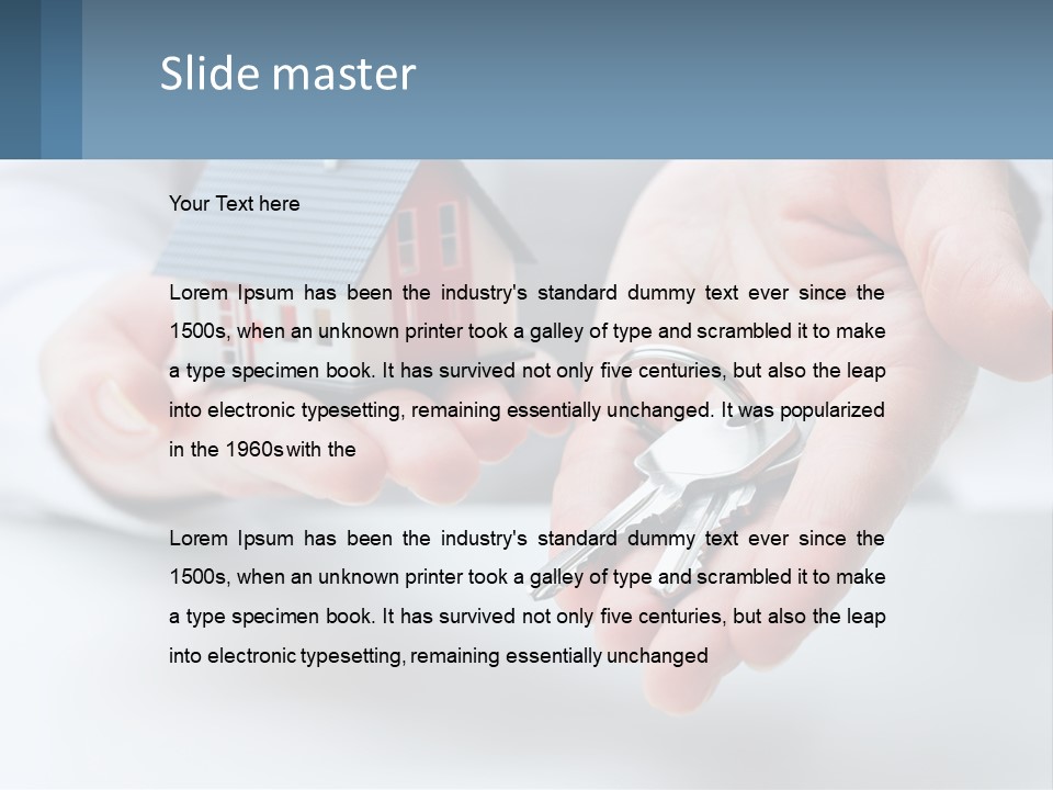 A Person Holding A House Key In Their Hands PowerPoint Template