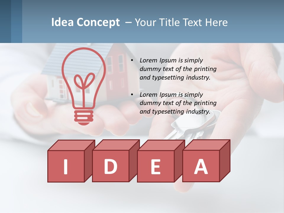 A Person Holding A House Key In Their Hands PowerPoint Template