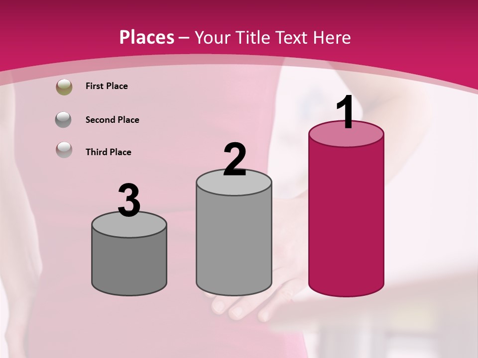 A Woman In A Pink Shirt Is Holding Her Stomach PowerPoint Template