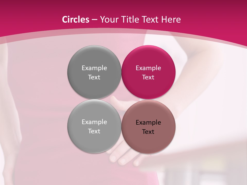 A Woman In A Pink Shirt Is Holding Her Stomach PowerPoint Template