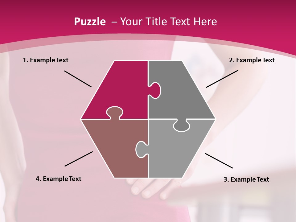 A Woman In A Pink Shirt Is Holding Her Stomach PowerPoint Template