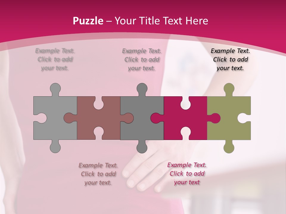 A Woman In A Pink Shirt Is Holding Her Stomach PowerPoint Template