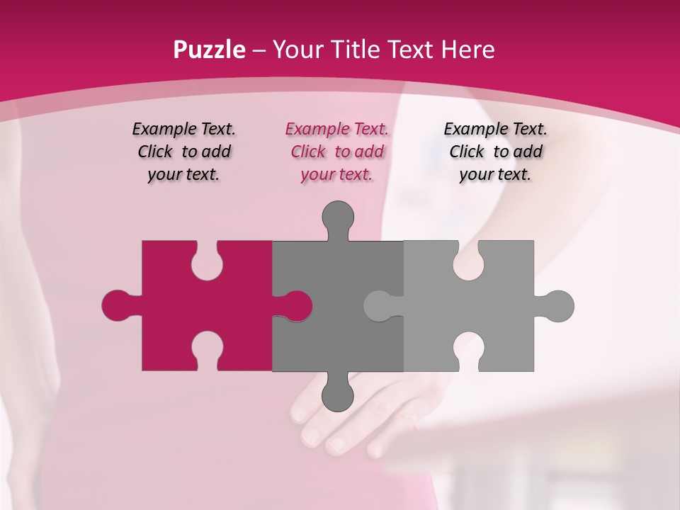 A Woman In A Pink Shirt Is Holding Her Stomach PowerPoint Template