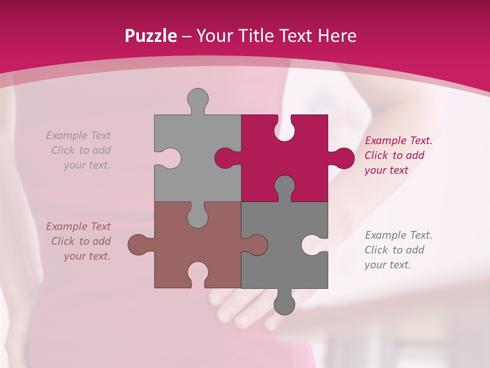 A Woman In A Pink Shirt Is Holding Her Stomach PowerPoint Template