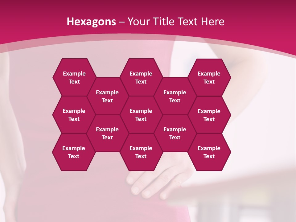 A Woman In A Pink Shirt Is Holding Her Stomach PowerPoint Template