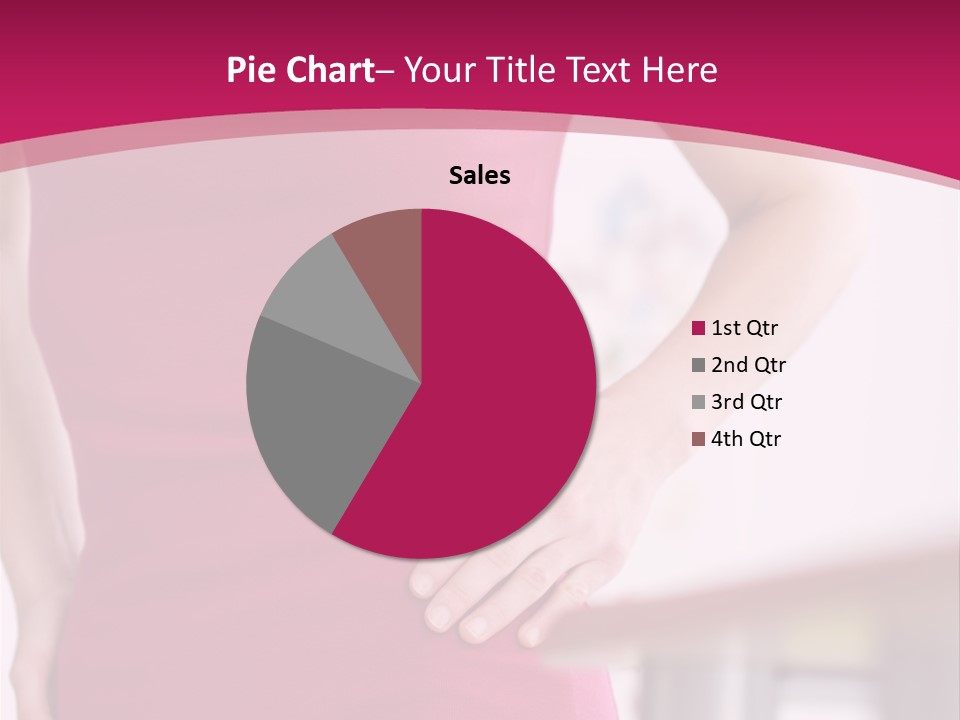 A Woman In A Pink Shirt Is Holding Her Stomach PowerPoint Template