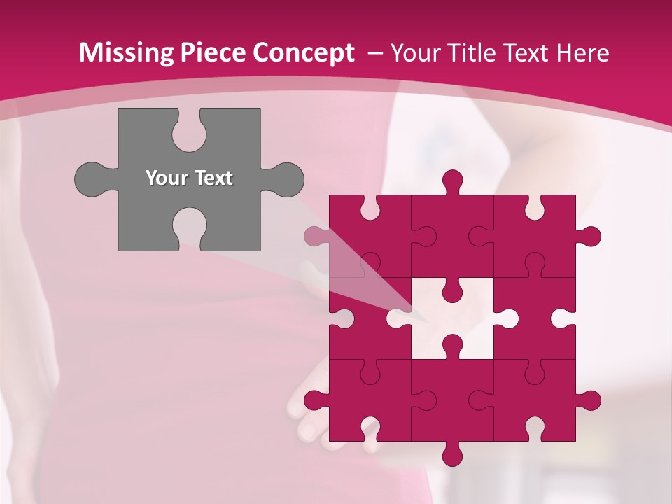 A Woman In A Pink Shirt Is Holding Her Stomach PowerPoint Template