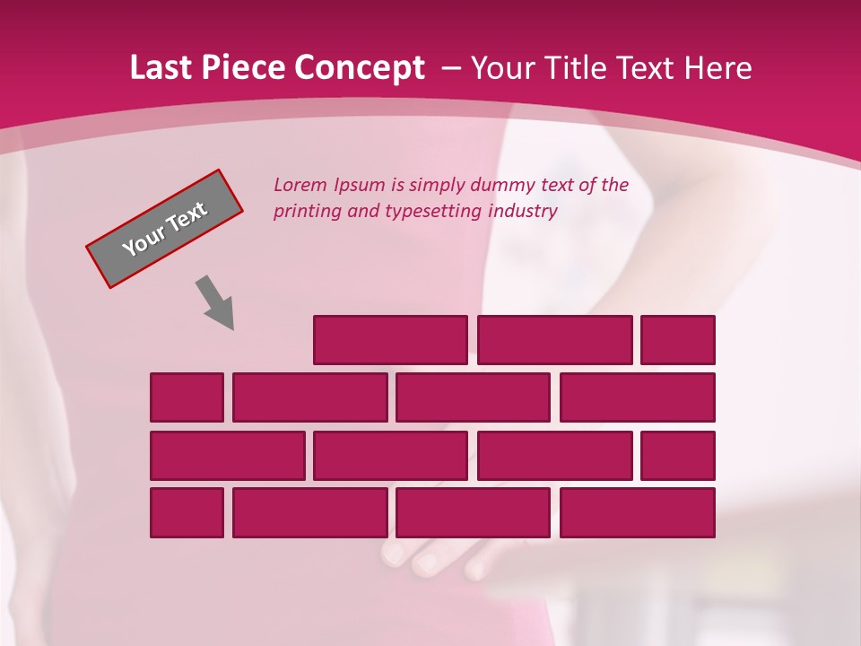 A Woman In A Pink Shirt Is Holding Her Stomach PowerPoint Template