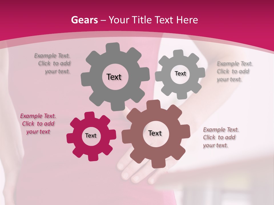 A Woman In A Pink Shirt Is Holding Her Stomach PowerPoint Template