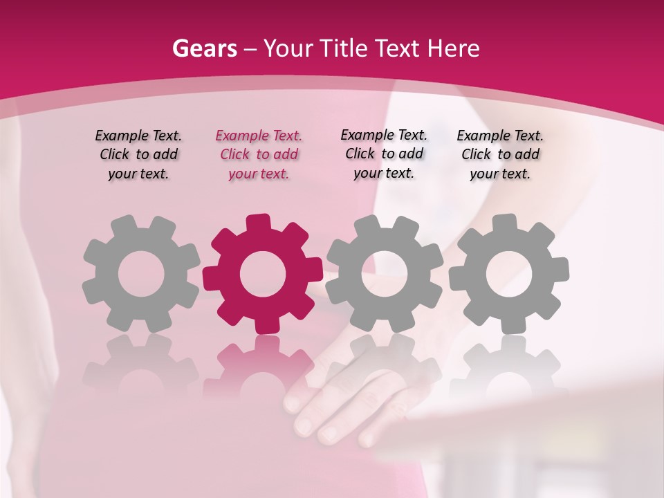 A Woman In A Pink Shirt Is Holding Her Stomach PowerPoint Template