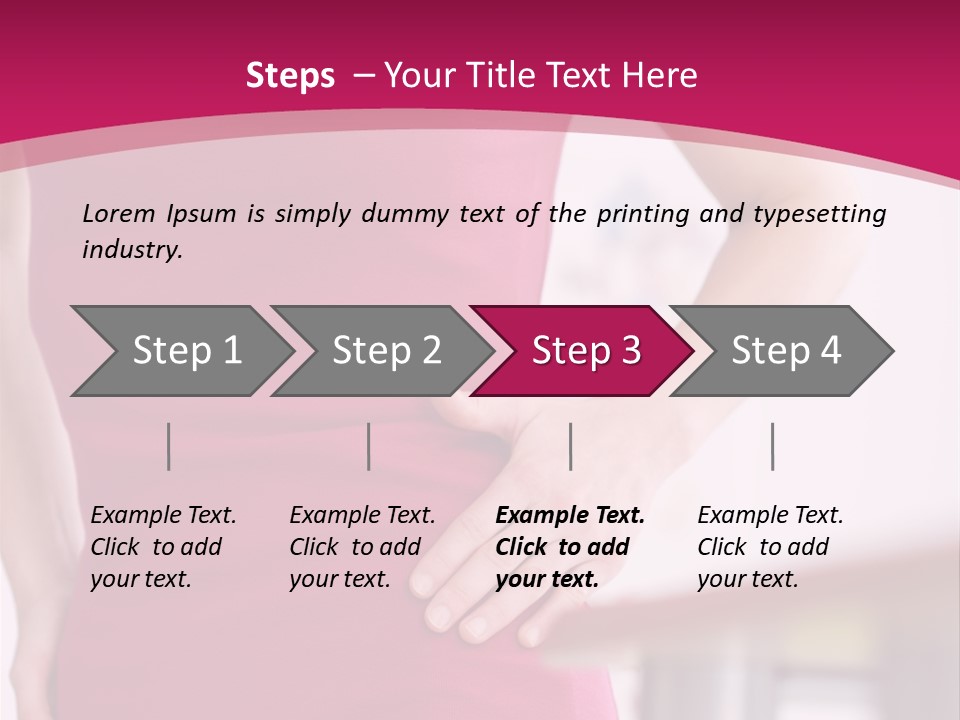 A Woman In A Pink Shirt Is Holding Her Stomach PowerPoint Template