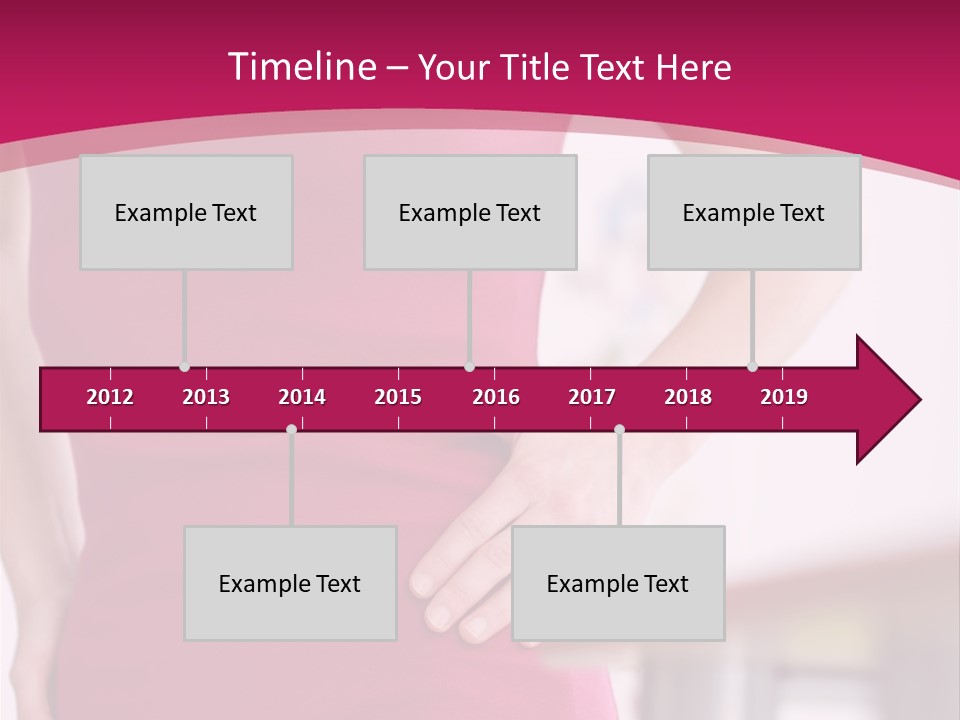 A Woman In A Pink Shirt Is Holding Her Stomach PowerPoint Template
