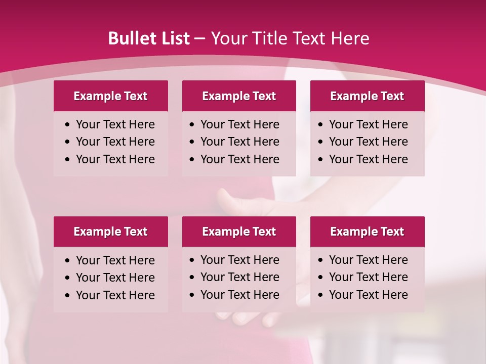 A Woman In A Pink Shirt Is Holding Her Stomach PowerPoint Template