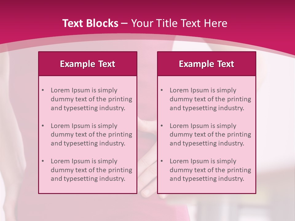 A Woman In A Pink Shirt Is Holding Her Stomach PowerPoint Template