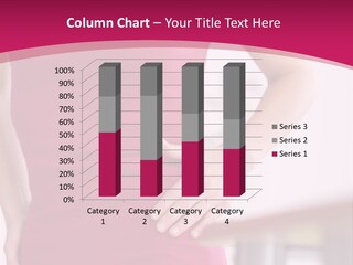 A Woman In A Pink Shirt Is Holding Her Stomach PowerPoint Template