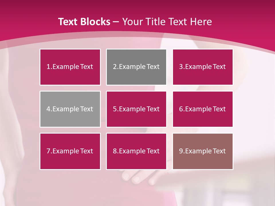 A Woman In A Pink Shirt Is Holding Her Stomach PowerPoint Template