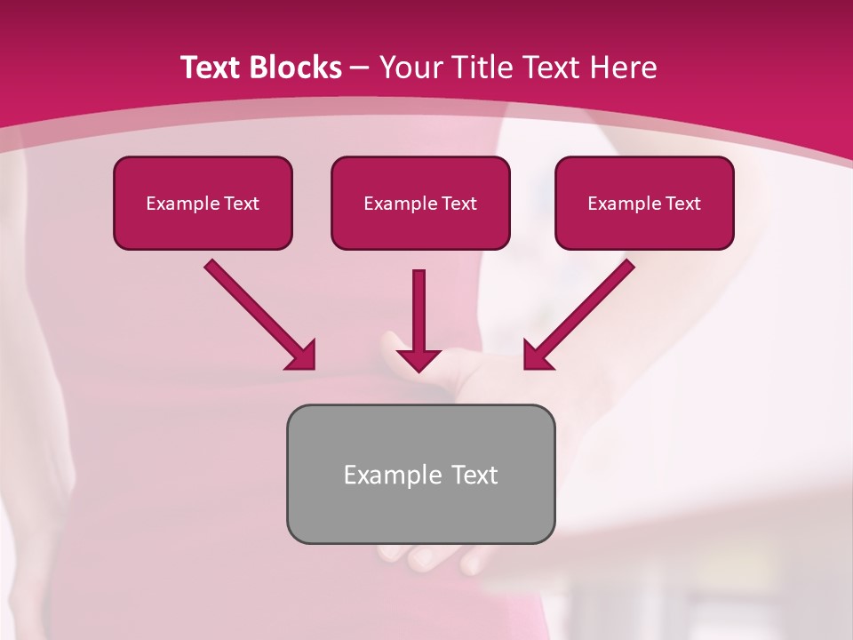 A Woman In A Pink Shirt Is Holding Her Stomach PowerPoint Template