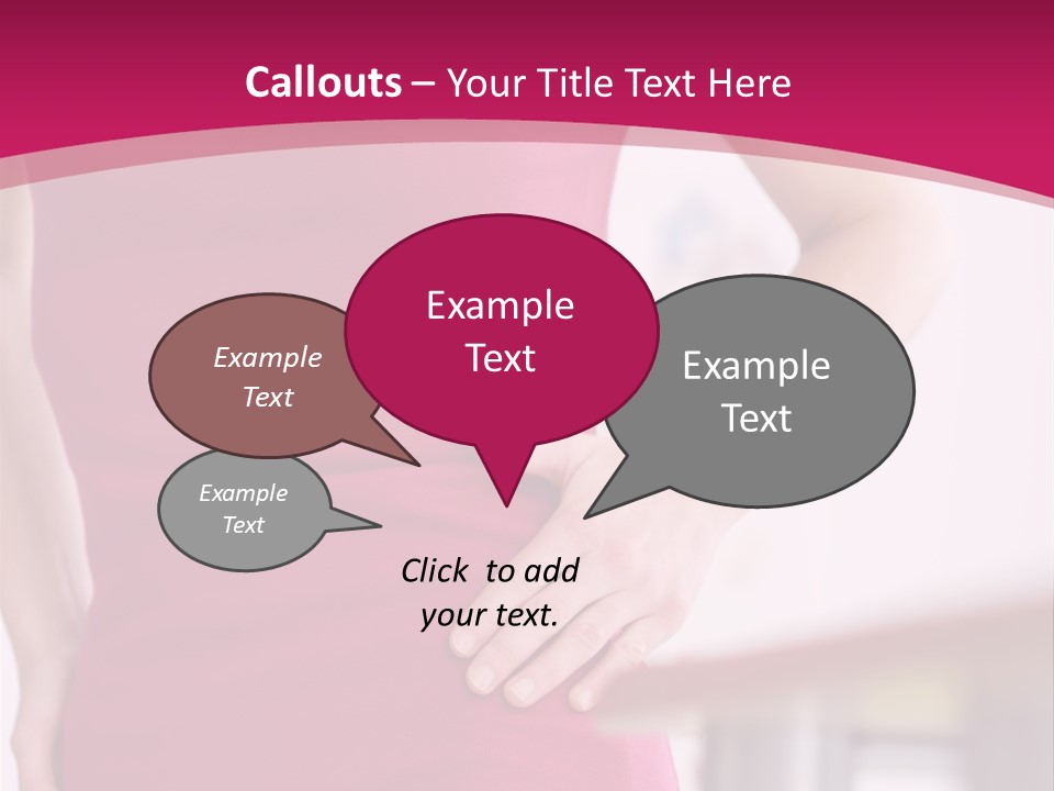 A Woman In A Pink Shirt Is Holding Her Stomach PowerPoint Template