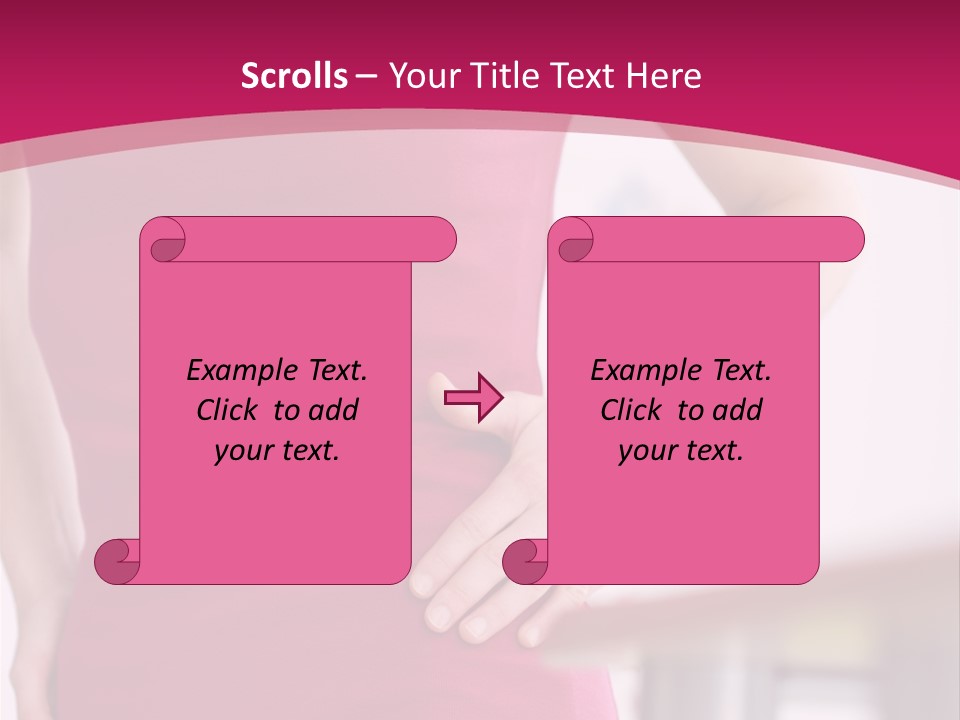 A Woman In A Pink Shirt Is Holding Her Stomach PowerPoint Template