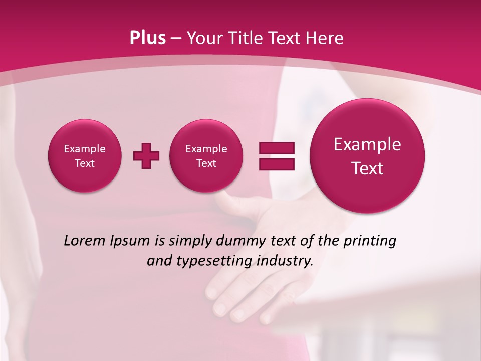 A Woman In A Pink Shirt Is Holding Her Stomach PowerPoint Template