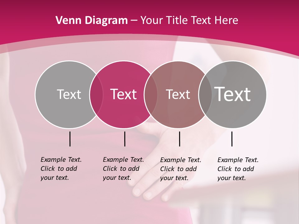 A Woman In A Pink Shirt Is Holding Her Stomach PowerPoint Template