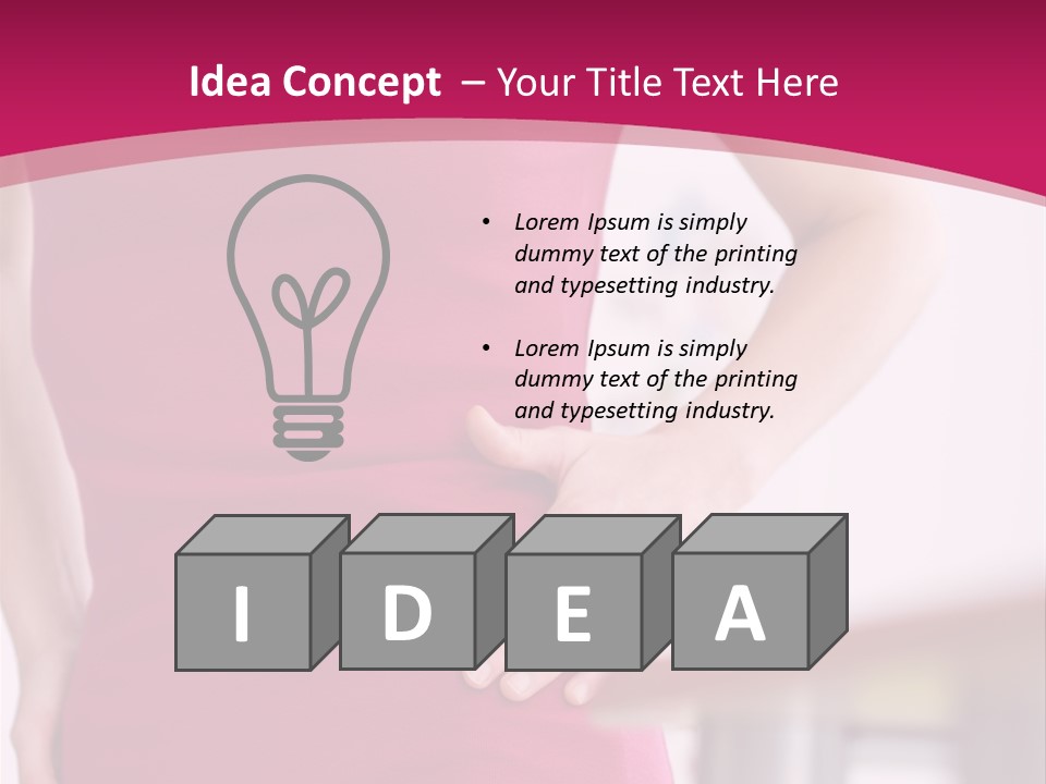 A Woman In A Pink Shirt Is Holding Her Stomach PowerPoint Template