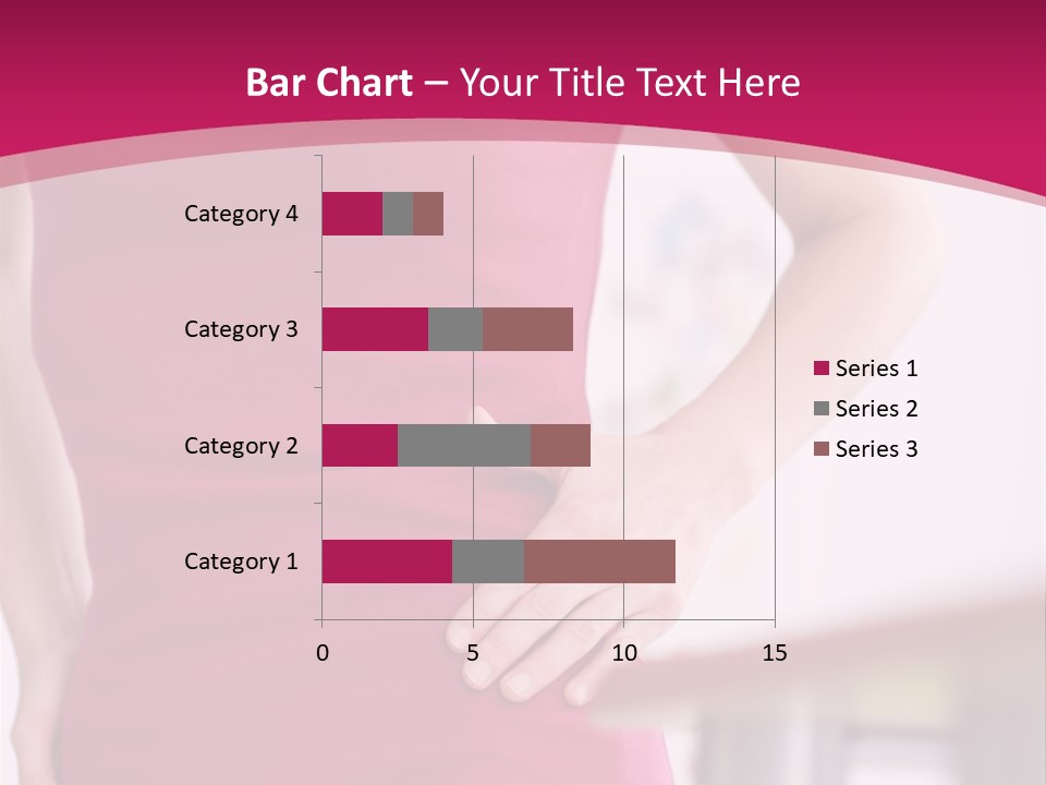 A Woman In A Pink Shirt Is Holding Her Stomach PowerPoint Template