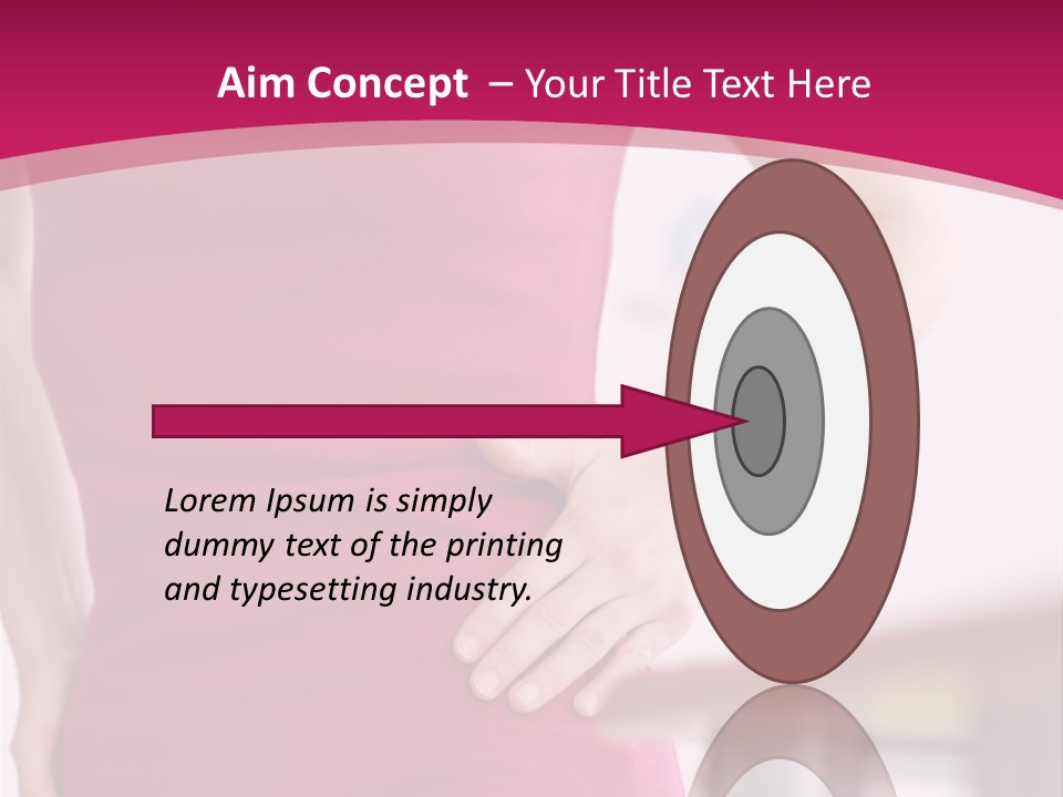 A Woman In A Pink Shirt Is Holding Her Stomach PowerPoint Template