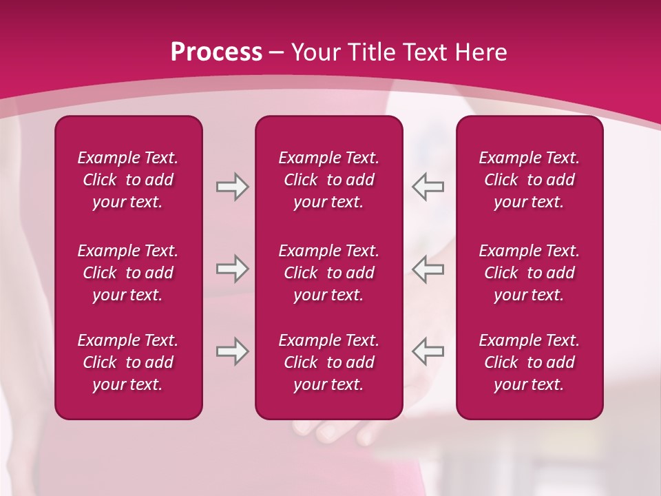 A Woman In A Pink Shirt Is Holding Her Stomach PowerPoint Template