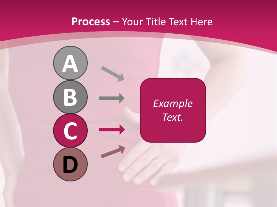 A Woman In A Pink Shirt Is Holding Her Stomach PowerPoint Template