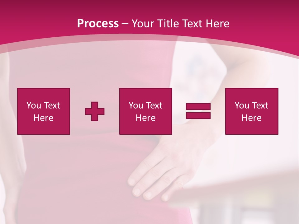 A Woman In A Pink Shirt Is Holding Her Stomach PowerPoint Template