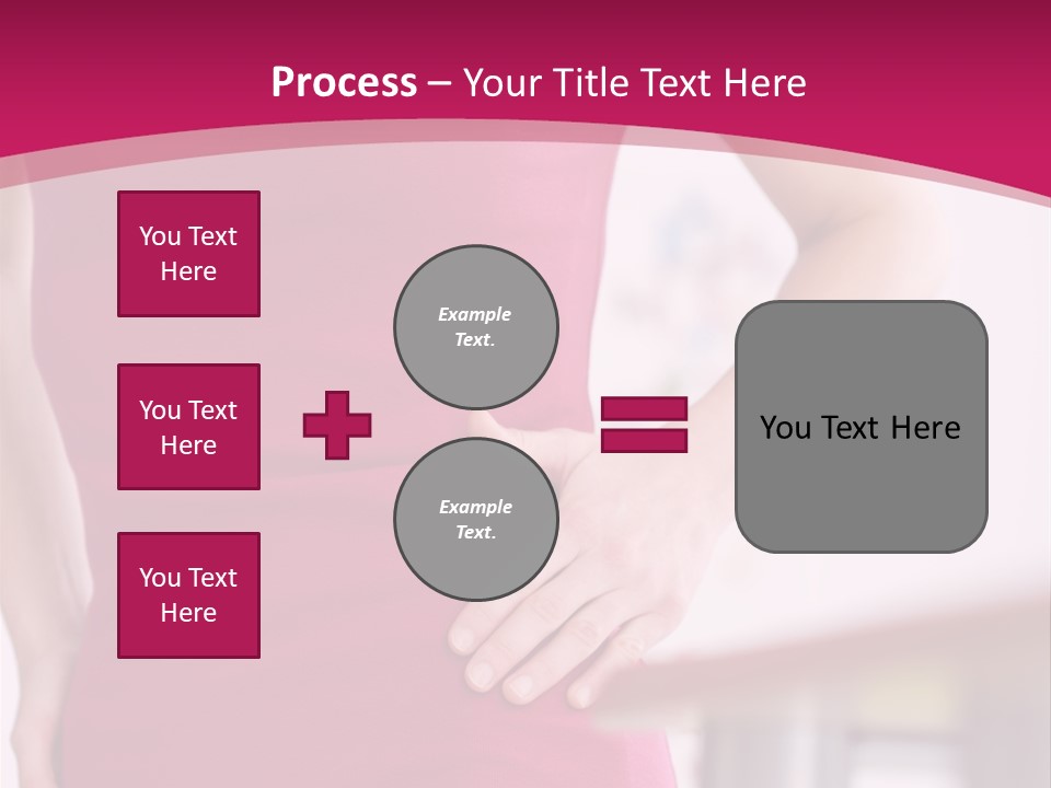 A Woman In A Pink Shirt Is Holding Her Stomach PowerPoint Template